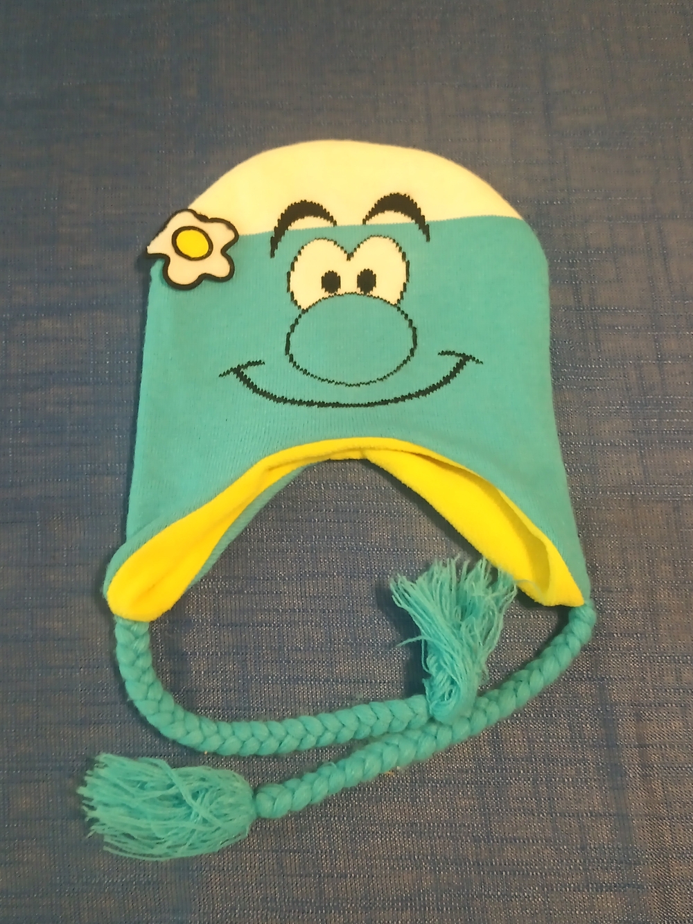Smurfs Disney Licensed Knit Earflap Hat Fleece Lining